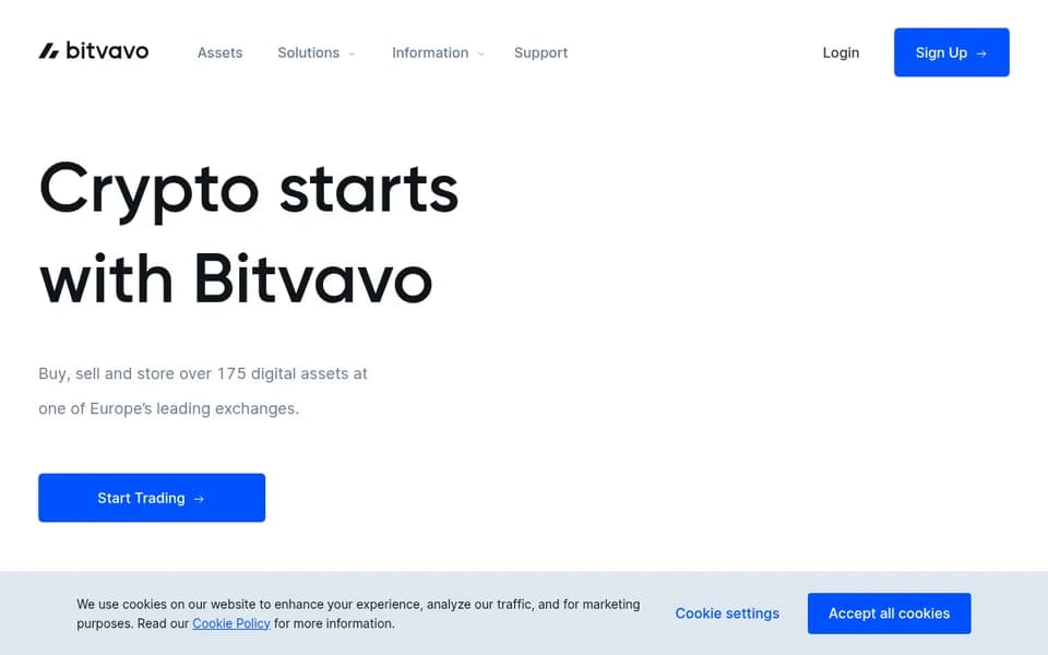 Startseite von Bitvavo