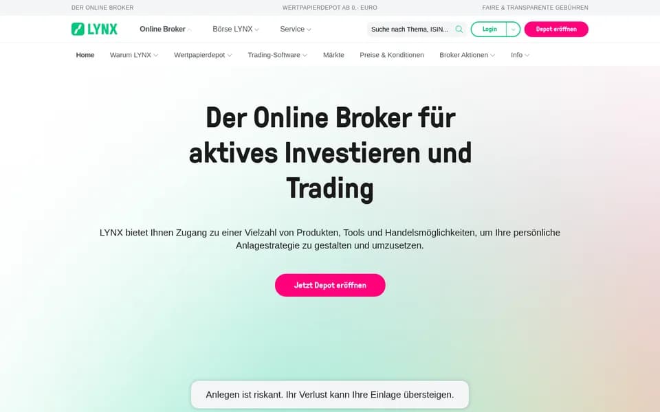 Startseite von LYNX