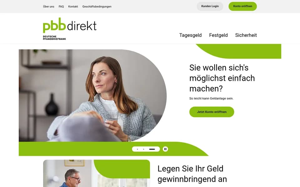 Startseite von pbb direkt