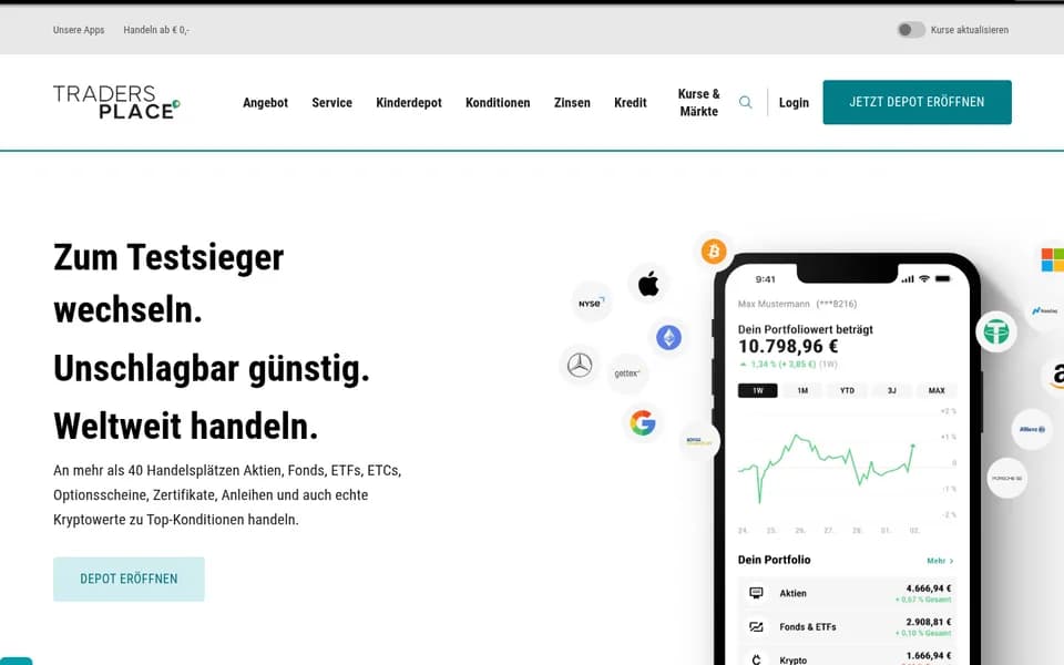 Startseite von Traders Place