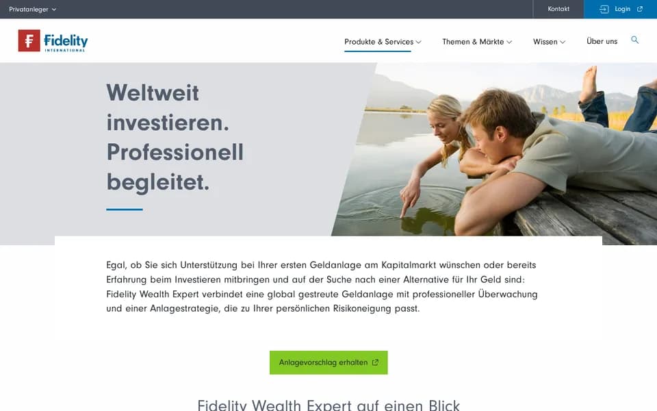 Startseite von Fidelity