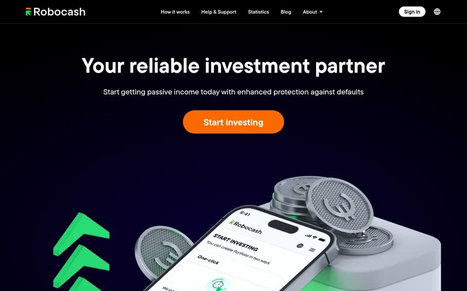 Startseite von Robocash