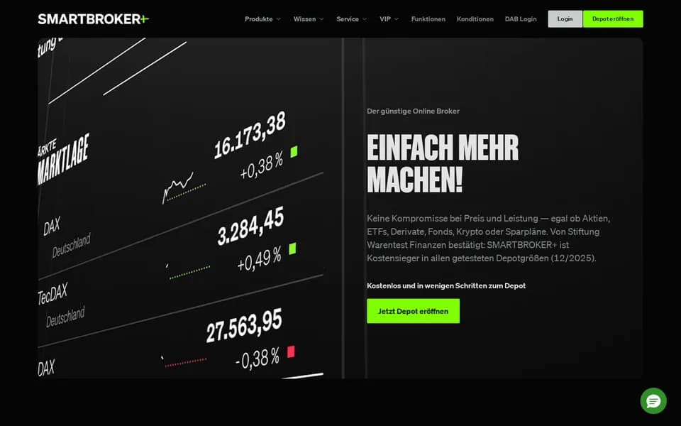 Startseite von SMARTBROKER+