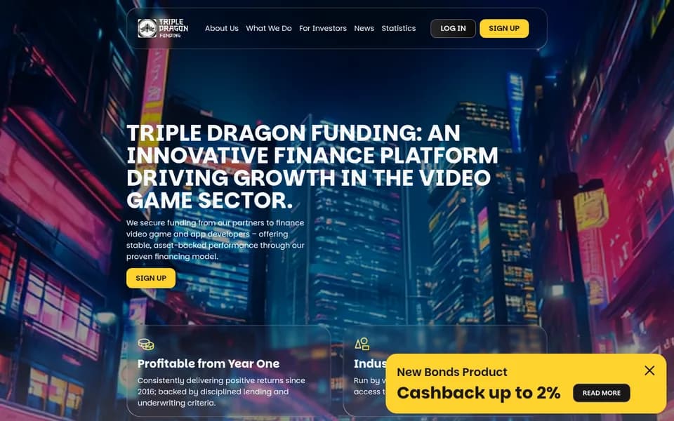 Startseite von Triple Dragon Funding